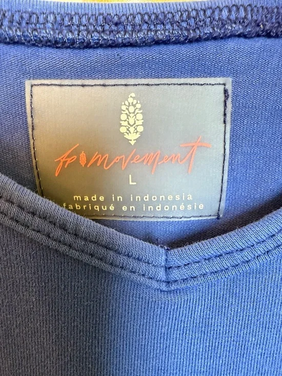 Free People Hot Shot Jumpsuit Large Blue Free Movement Harem Romper Pockets - Picture 4 of 7